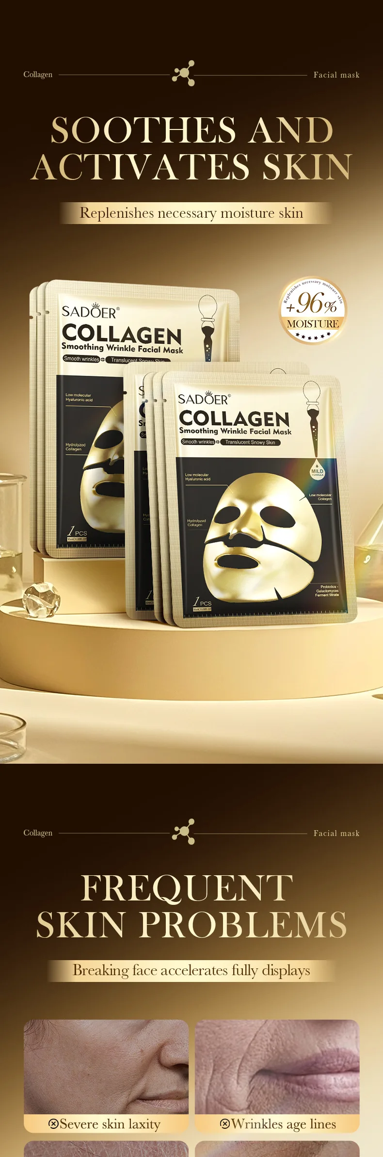 SADOER Golden Collagen Facial Masks - Image 10